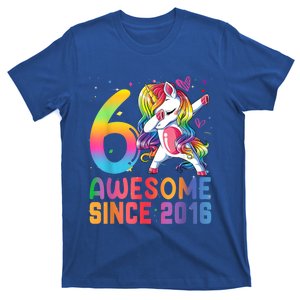 Awesome Since 2016 Dabbing Unicorn Gift For Birthday 6 Year Old Girls T-Shirt