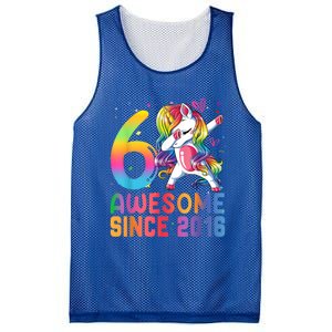 Awesome Since 2016 Dabbing Unicorn Gift For Birthday 6 Year Old Girls Mesh Reversible Basketball Jersey Tank