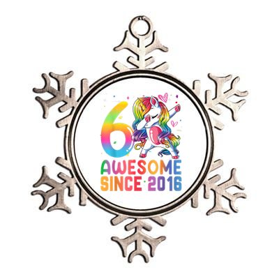 Awesome Since 2016 Dabbing Unicorn Gift For Birthday 6 Year Old Girls Metallic Star Ornament