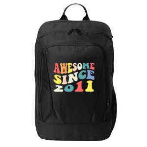 Awesome Since 2011 11 Years Old 11th Birthday Groovy Retro City Backpack