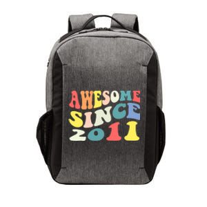 Awesome Since 2011 11 Years Old 11th Birthday Groovy Retro Vector Backpack