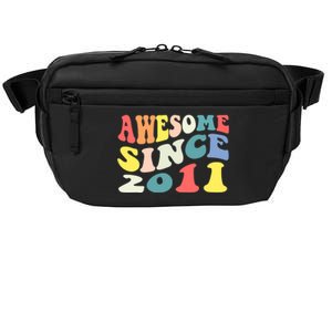 Awesome Since 2011 11 Years Old 11th Birthday Groovy Retro Crossbody Pack