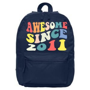 Awesome Since 2011 11 Years Old 11th Birthday Groovy Retro 16 in Basic Backpack