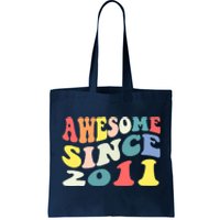 Awesome Since 2011 11 Years Old 11th Birthday Groovy Retro Tote Bag