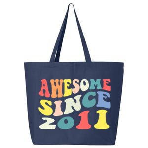 Awesome Since 2011 11 Years Old 11th Birthday Groovy Retro 25L Jumbo Tote