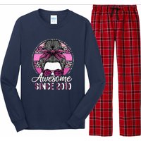 Awesome Since 2010 13 Years Old Messy Bun Leopard Long Sleeve Pajama Set