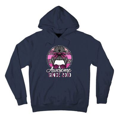 Awesome Since 2010 13 Years Old Messy Bun Leopard Tall Hoodie