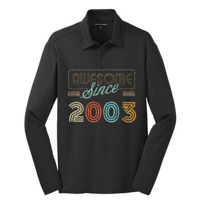 Awesome Since 2003 Year Of Birth Birthday Silk Touch Performance Long Sleeve Polo