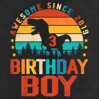 Awesome Since 2019 Funny Dinosaur 3 Year Old Boy Girl 7 Panel Mesh Trucker Snapback Hat