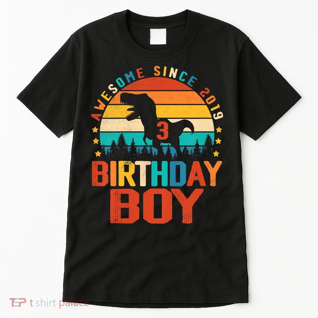 Awesome Since 2019 Funny Dinosaur 3 Year Old Boy Girl Tall T-Shirt