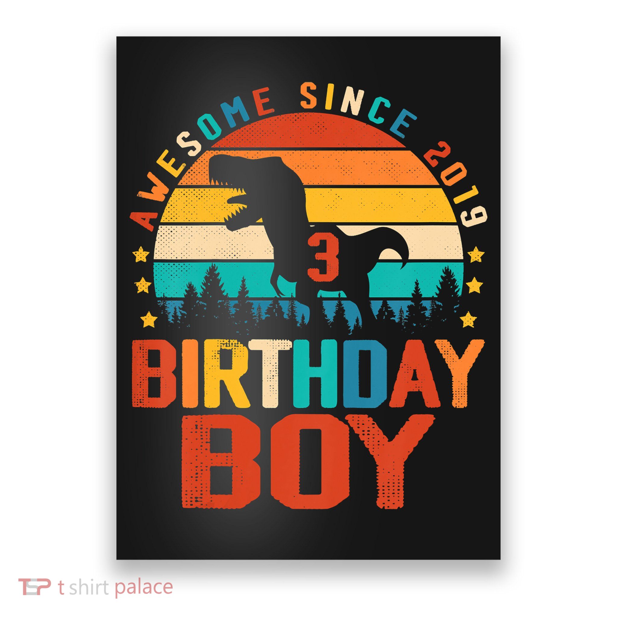 Awesome Since 2019 Funny Dinosaur 3 Year Old Boy Girl Poster