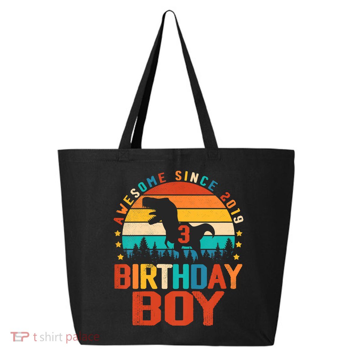 Awesome Since 2019 Funny Dinosaur 3 Year Old Boy Girl 25L Jumbo Tote