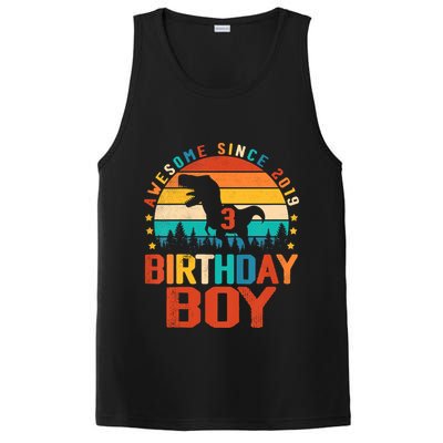 Awesome Since 2019 Funny Dinosaur 3 Year Old Boy Girl PosiCharge Competitor Tank