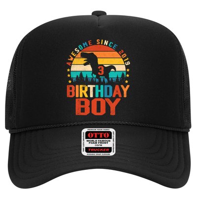 Awesome Since 2019 Funny Dinosaur 3 Year Old Boy Girl Trucker Hat