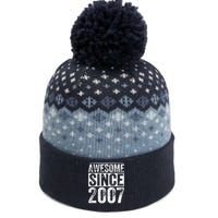 Awesome Since 2007 15th Birthday Vintage The Baniff Cuffed Pom Beanie