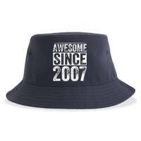 Awesome Since 2007 15th Birthday Vintage Sustainable Bucket Hat