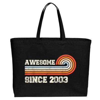 Awesome Since 2003 20th Birthday 20 Years Old Vintage Cotton Canvas Jumbo Tote