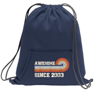 Awesome Since 2003 20th Birthday 20 Years Old Vintage Sweatshirt Cinch Pack Bag