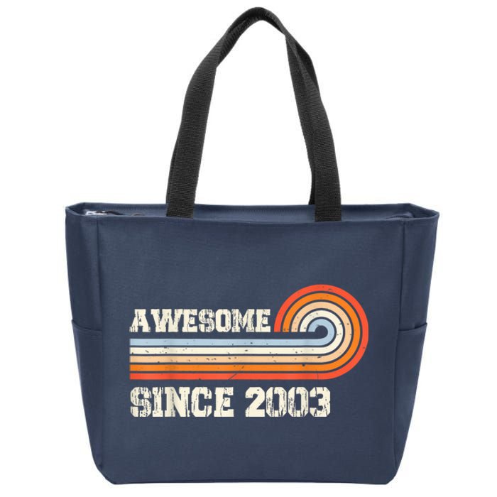 Awesome Since 2003 20th Birthday 20 Years Old Vintage Zip Tote Bag