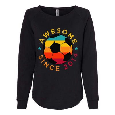 Awesome Since 2014 Soccer Birthday Party Bday Team Womens California Wash Sweatshirt