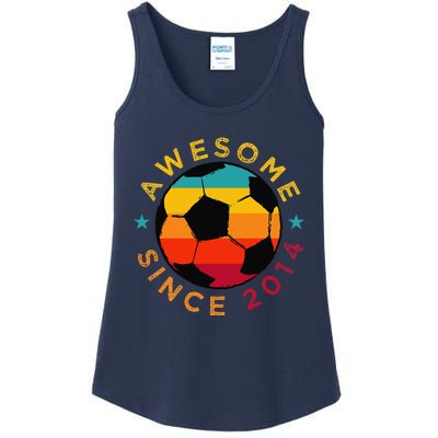 Awesome Since 2014 Soccer Birthday Party Bday Team Ladies Essential Tank