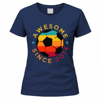 Awesome Since 2014 Soccer Birthday Party Bday Team Women's T-Shirt