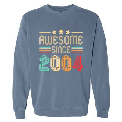 Awesome Since 2004 Birthday Retro Garment-Dyed Sweatshirt