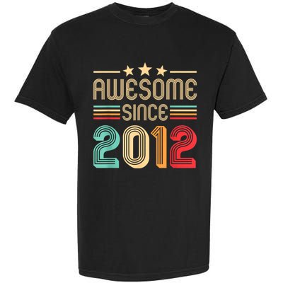 Awesome Since 2012 Birthday Retro Garment-Dyed Heavyweight T-Shirt