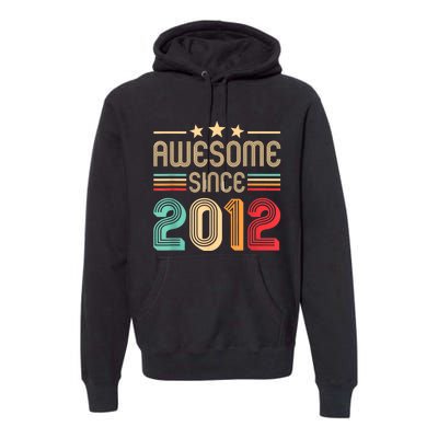 Awesome Since 2012 Birthday Retro Premium Hoodie