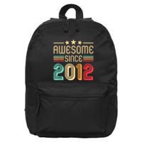 Awesome Since 2012 Birthday Retro 16 in Basic Backpack