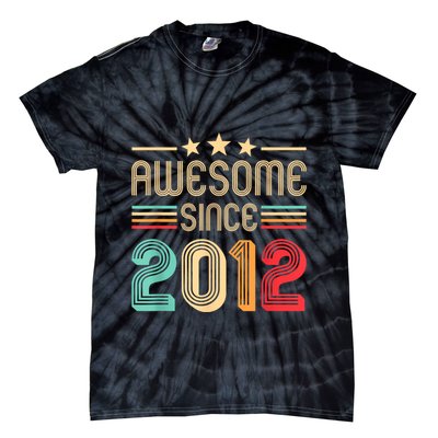 Awesome Since 2012 Birthday Retro Tie-Dye T-Shirt