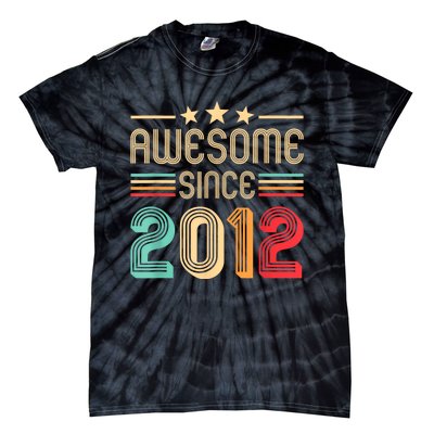 Awesome Since 2012 Birthday Retro Tie-Dye T-Shirt