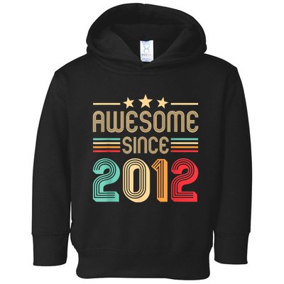 Awesome Since 2012 Birthday Retro Toddler Hoodie