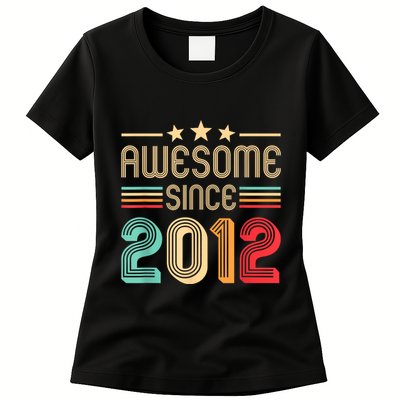 Awesome Since 2012 Birthday Retro Womens T-Shirt