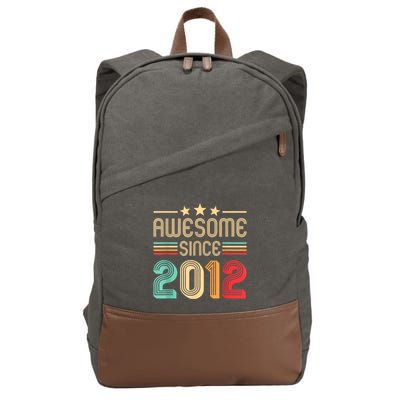 Awesome Since 2012 Birthday Retro Cotton Canvas Backpack