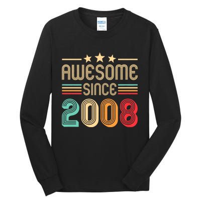 Awesome Since 2008 Birthday Retro Tall Long Sleeve T-Shirt