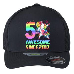 Awesome Since 2017 Unicorn 5th Birthday 5 Years Old Flexfit Unipanel Trucker Cap