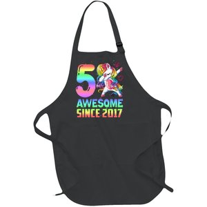 Awesome Since 2017 Unicorn 5th Birthday 5 Years Old Full-Length Apron With Pockets