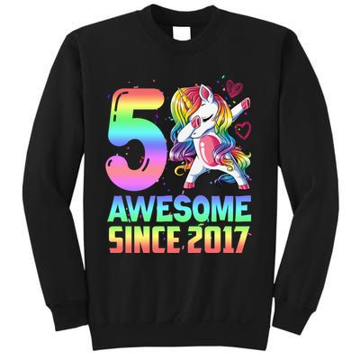 Awesome Since 2017 Unicorn 5th Birthday 5 Years Old Sweatshirt