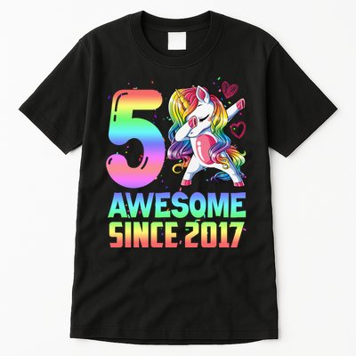 Awesome Since 2017 Unicorn 5th Birthday 5 Years Old Tall T-Shirt