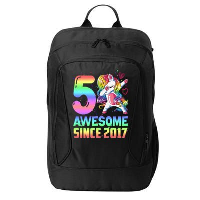 Awesome Since 2017 Unicorn 5th Birthday 5 Years Old City Backpack