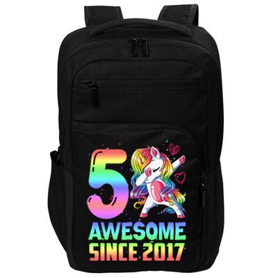 Awesome Since 2017 Unicorn 5th Birthday 5 Years Old Impact Tech Backpack