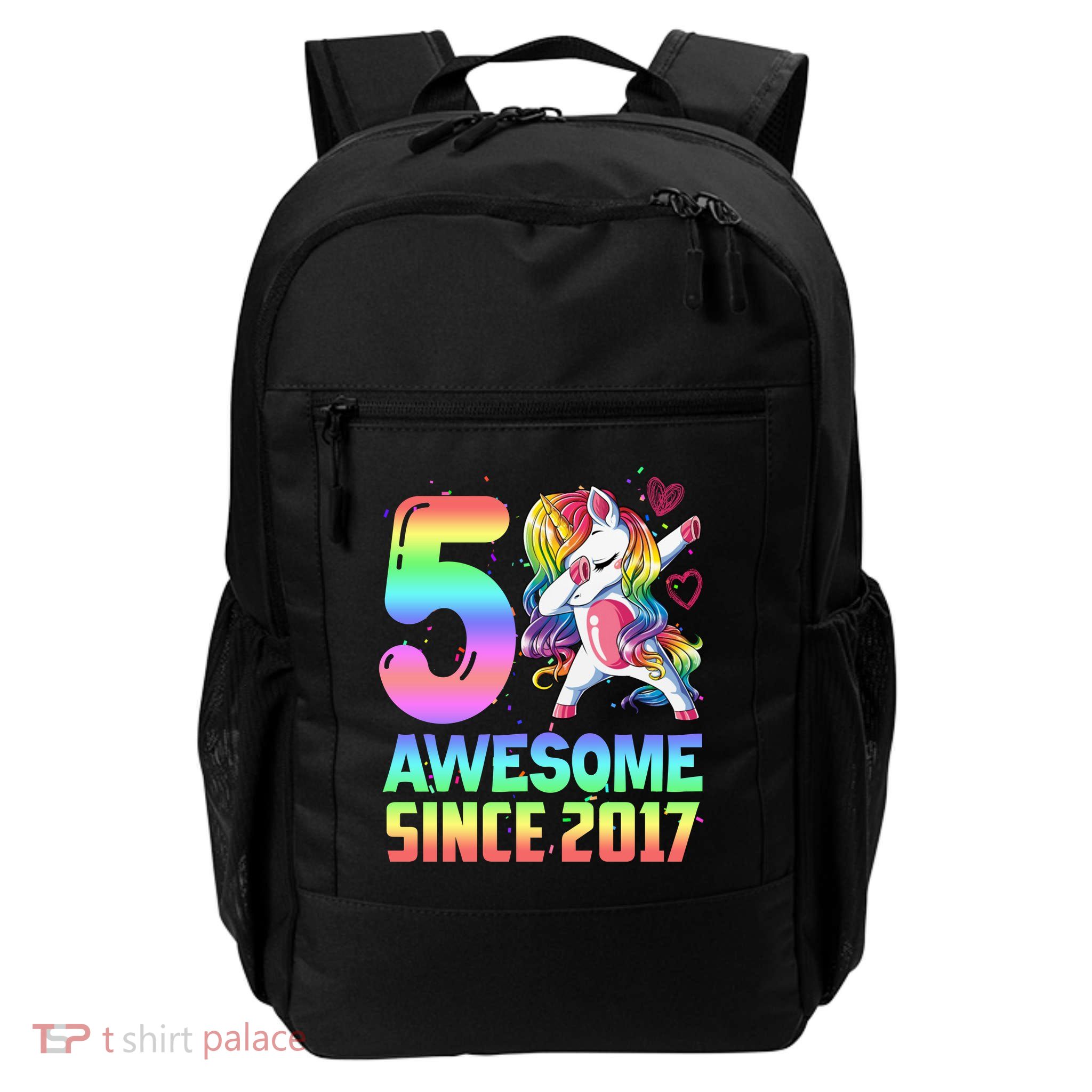 Awesome Since 2017 Unicorn 5th Birthday 5 Years Old Daily Commute Backpack
