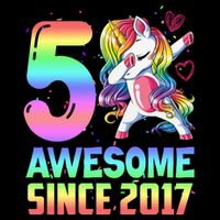 Awesome Since 2017 Unicorn 5th Birthday 5 Years Old Backpack