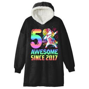 Awesome Since 2017 Unicorn 5th Birthday 5 Years Old Hooded Wearable Blanket