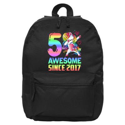 Awesome Since 2017 Unicorn 5th Birthday 5 Years Old 16 in Basic Backpack