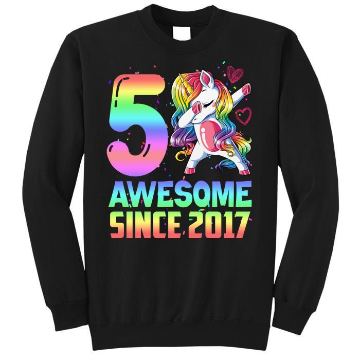 Awesome Since 2017 Unicorn 5th Birthday 5 Years Old Tall Sweatshirt