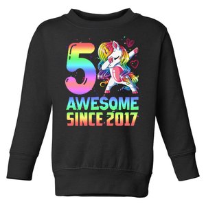 Awesome Since 2017 Unicorn 5th Birthday 5 Years Old Toddler Sweatshirt