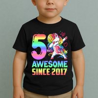 Awesome Since 2017 Unicorn 5th Birthday 5 Years Old Toddler T-Shirt