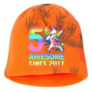 Awesome Since 2017 Unicorn 5th Birthday 5 Years Old Kati - Camo Knit Beanie